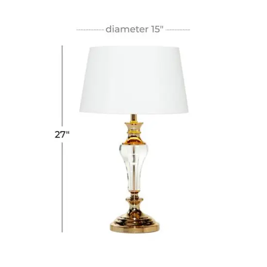 Gold Glass Glam Table Lamp, 27" x 15" x 15" {7}