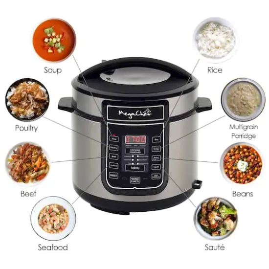 Megachef 6qt. Digital Pressure Cooker With 14 Pre-set Multi Function Features {4}