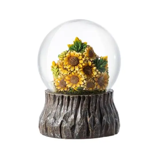 Glitzhome&reg; 5.75"H Fall Sunflower and Pumpkin Resin Waterglobe {8}