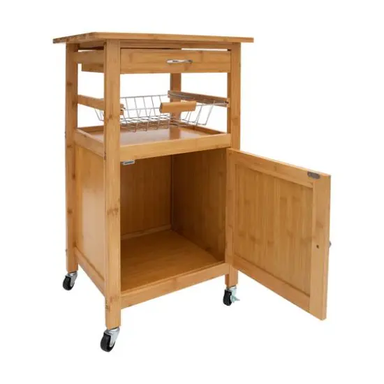 Organize It All Bamboo Rolling Kitchen Cart {6}