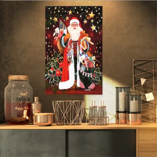 Designart - Happy Santa Claus Magic of Christmas - Canvas Art Print {1}