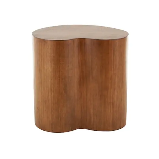 22.5" Brown Wood Heart Inspired Side End Accent Table {4}