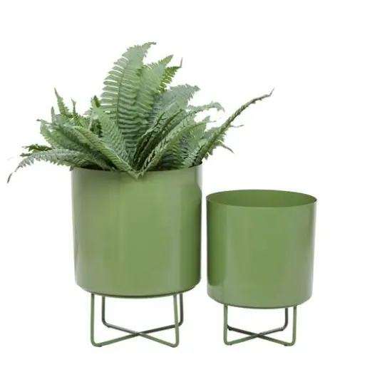 Green Modern Planter, Set of 2" 16", 13" {6}