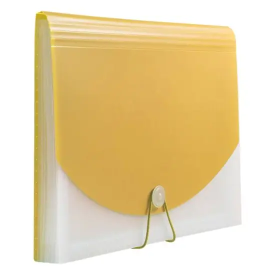 JAM Paper 9.5" x 13" Two-Tone Yellow Plastic Accordion Folder {3}