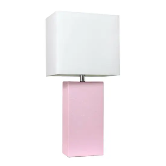 Lalia Home Lexington 21" Leather Home D&eacute;cor Table Lamp Blush Pink {1}