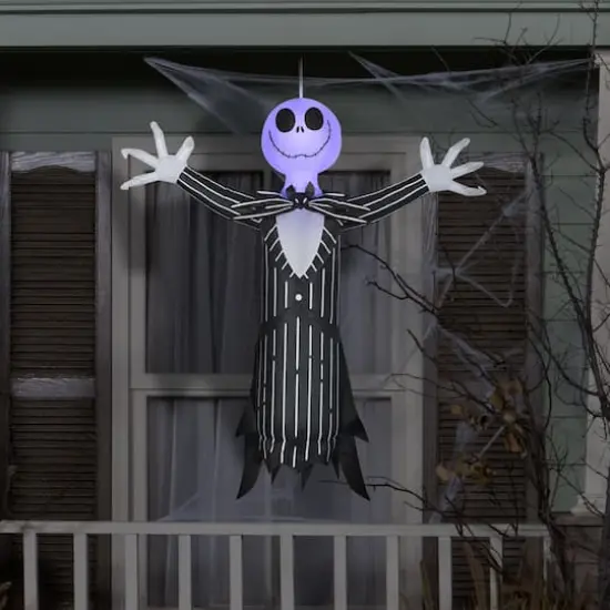 4ft. Airblown® Inflatable Hanging Jack Skellington with Blinking Lights {3}