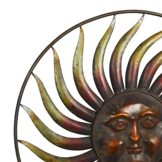 Brown Sun Metal Rustic Wall Decor {4}
