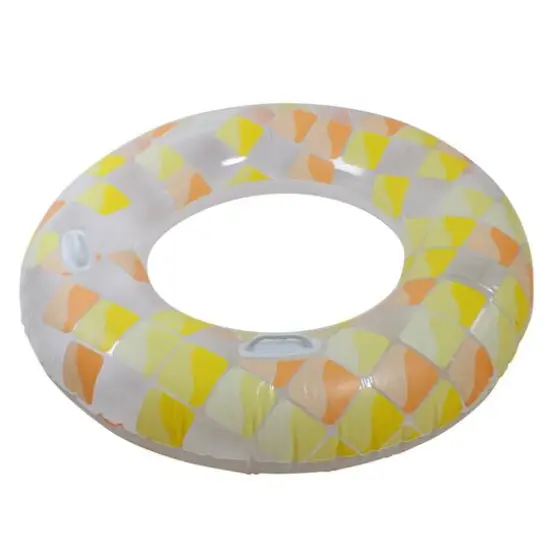47" Yellow & Orange Mosaic Inflatable Pool Ring Float {3}