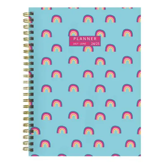 TF Publishing 2024 - 2025 Blue Sky Rainbows Medium Spiral Planner {1}