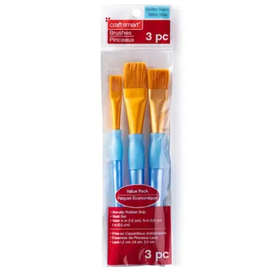 Golden Taklon Wash 3 Pieces Brush Set by Craft Smart&reg; {5}