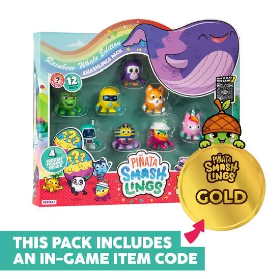Pi&ntilde;ata Smashlings Rainbow Whale Edition Box D Deluxe Collectible Figure Set {3}
