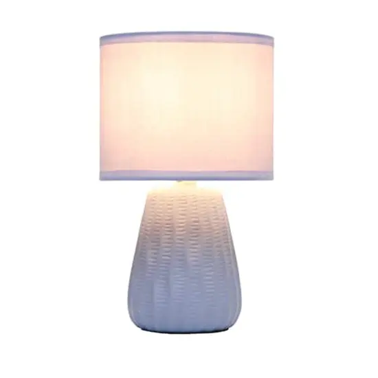 Simple Designs 11" Mini Ceramic Pastel Table Lamp Periwinkle {3}
