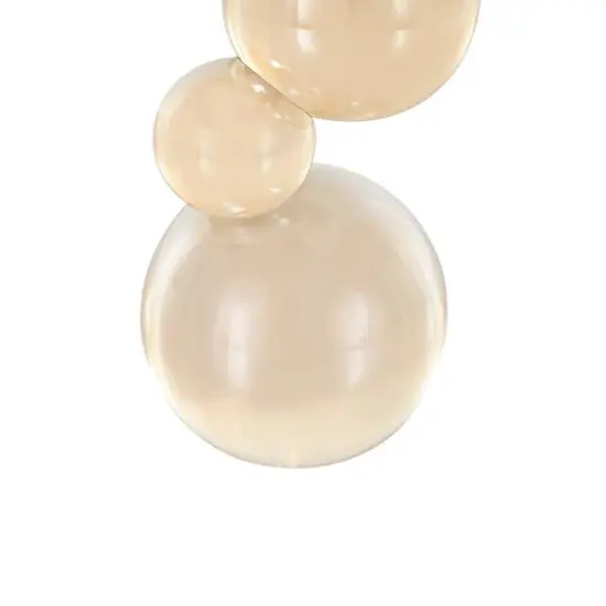 8" Stacked Orbs Decorative Glass Sculpture Beige {6}