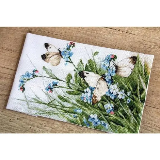 Letistitch Butterflies And Bluebird Flowers Counted Cross Stitch Kit {16}