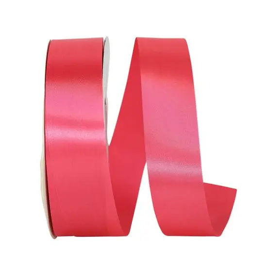 JAM Paper 3/8" x 100yd. Single Face Satin Allure Ribbon Shocking Pink {1}