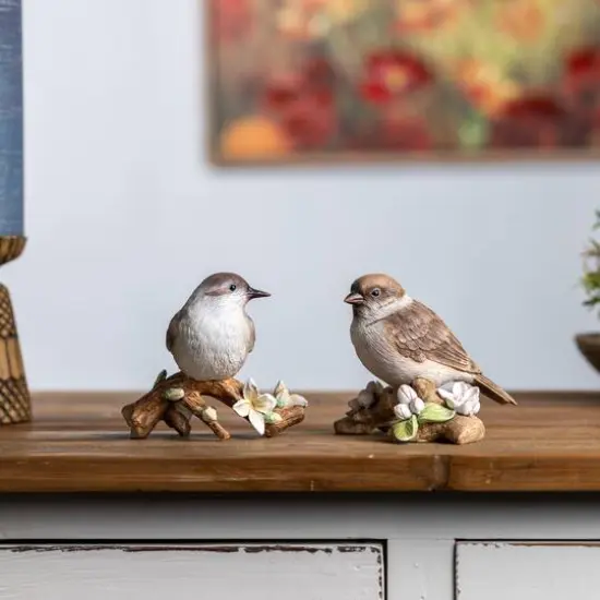 Bird on Branch Figurine Set {3}