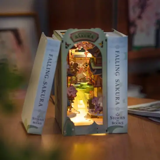 Rolife&reg; Falling Sakura DIY Book Nook Shelf Insert Kit {8}