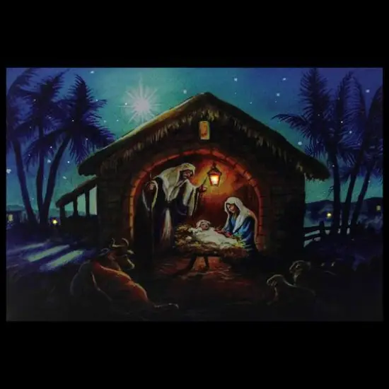 LED Fiber Optic Lighted Nativity Scene Christmas Wall Art {4}