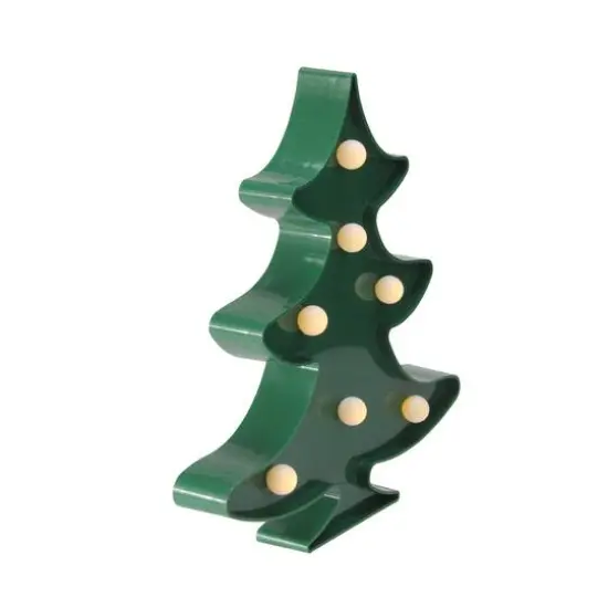 8.75" Green Christmas Tree Marquee Wall Sign {5}