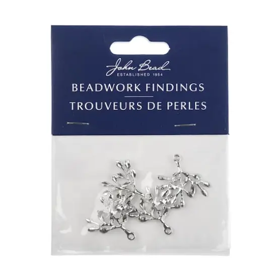 John Bead 23mm Silver Branch Beadwork Pendants, 4ct. {5}