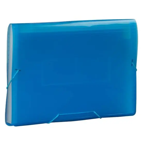 JAM Paper 10" x 15" Legal Size 13 Pocket Plastic Expanding File Accordion Folder Blue {6}