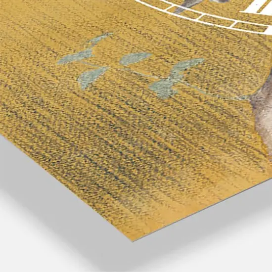 Designart 'Gold Bird On Blossoms Iii Farmhouse Multipanel Wall Clock {4}