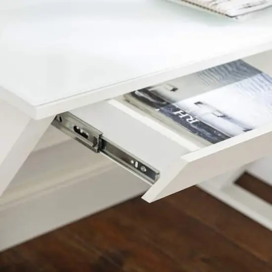 Walker Edison 48" White Modern Wood Computer Desk {5}