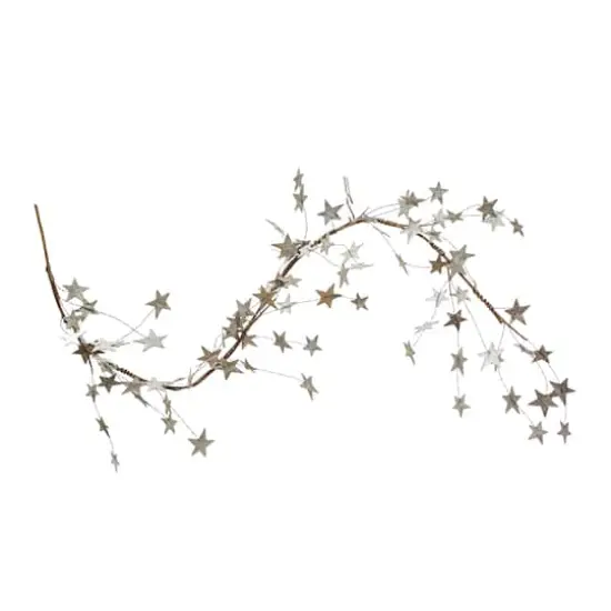 Hello Honey&reg; 6ft. Platinum Finish Glitter Star Garland {1}
