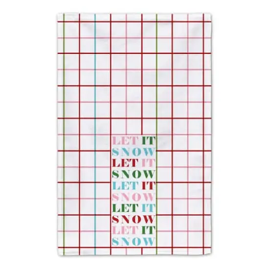 Let It Snow Grid Tea Towels - Set of 2 {4}