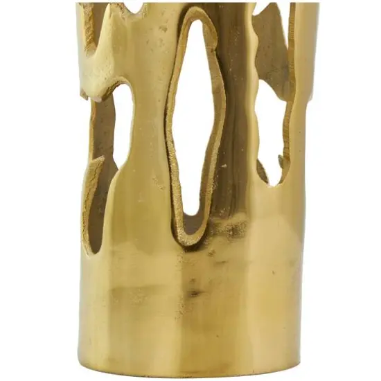 31" Gold Aluminum Drip Vase with Melting Designed Body {7}