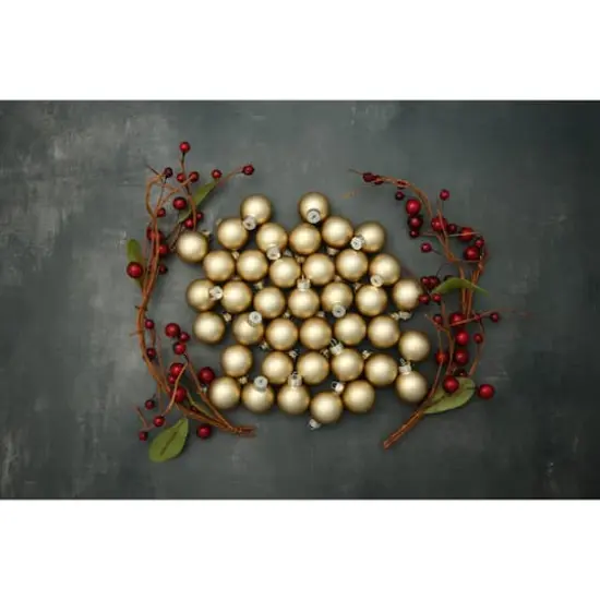 Whitehurst 40ct. 1.25" Matte Glass Ball Ornaments Gold Matte {4}