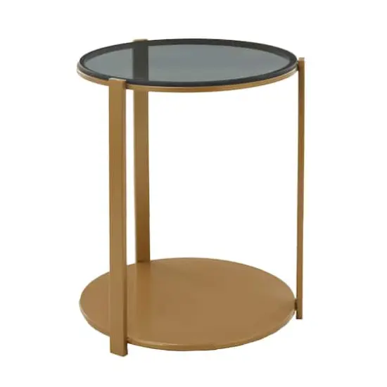 Bronze Metal Contemporary Accent Table, 20" x 17" x 17" {3}