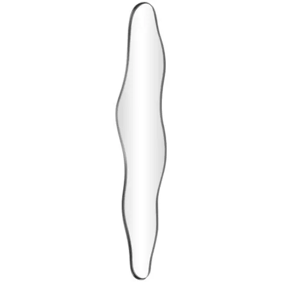 59" Black Metal Framed Abstract Wavy Wall Mirror {7}