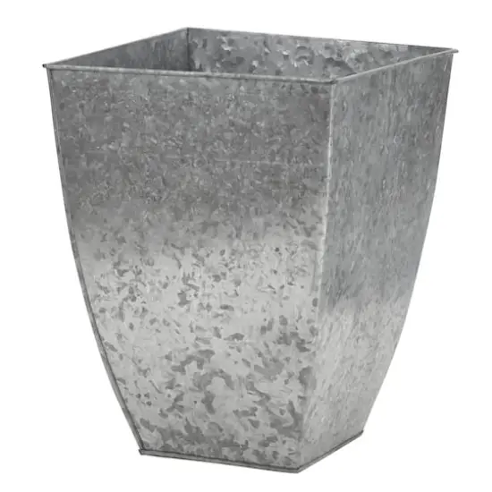 15" Silver Square Tin Planter {1}