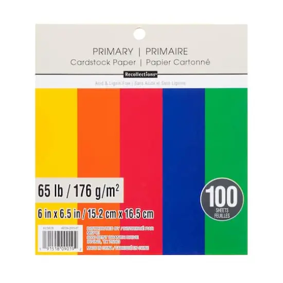 Primary 6" x 6.5" Cardstock Paper by Recollections™, 100 Sheets {1}