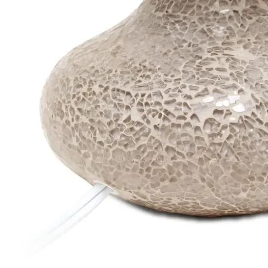 Simple Designs 14" Mosaic Glass Genie Table Lamp with Fabric Shade Champagne {7}