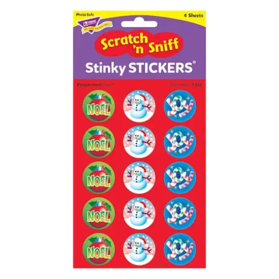 Trend Enterprises&reg; Stinky Stickers&reg; Christmas/Peppermint, 6 Packs of 60ct. {4}
