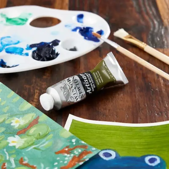 Winsor & Newton® Artisan Water Mixable Oil Color, 37mL Olive Green {3}