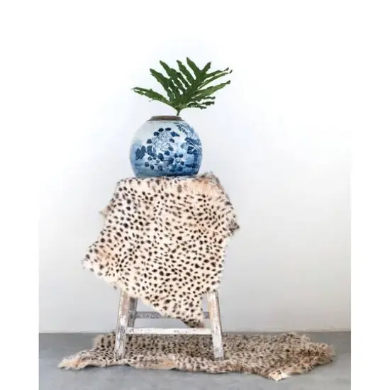 Hello Honey&reg; Leopard Print Goat Fur Rug, 24" x 36" {4}