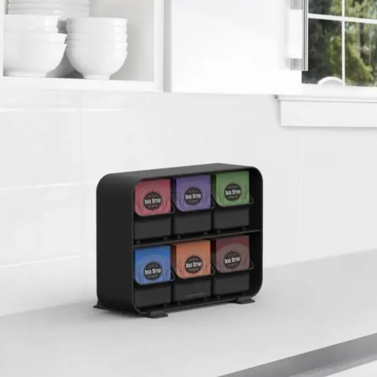 Mind Reader Black 6 Drawer Tea Bag Holder {3}