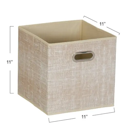 6 Pack Household Essentials 11" Fabric Storage Bins Tan {4}