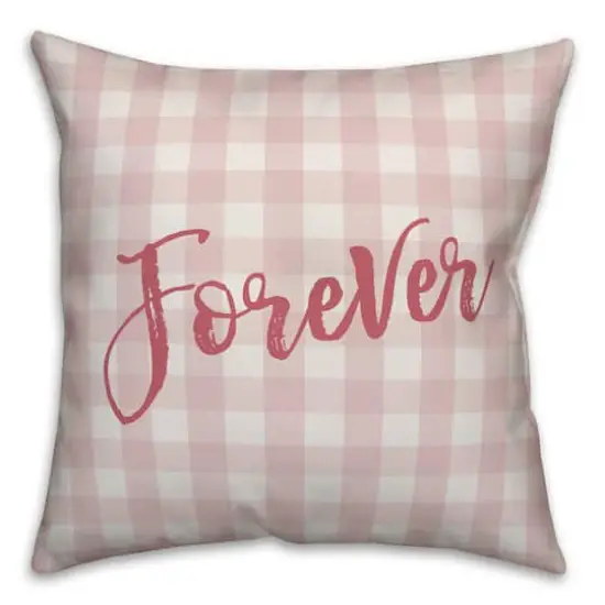 Always & Forever Pink Buffalo Check Throw Pillow {3}