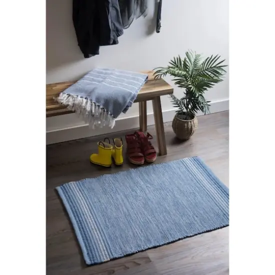 DII&reg; Variegated Blue Recycled Yarn Rug, 2ft. x 3ft. {7}
