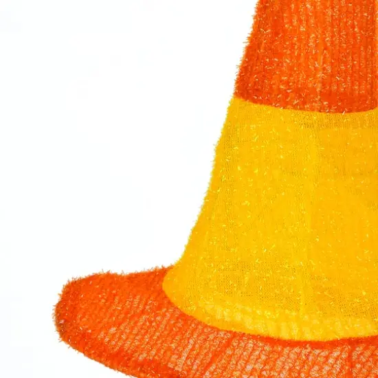 23" Pre-Lit Candy Corn Witch's Hat Garden Stakes {3}