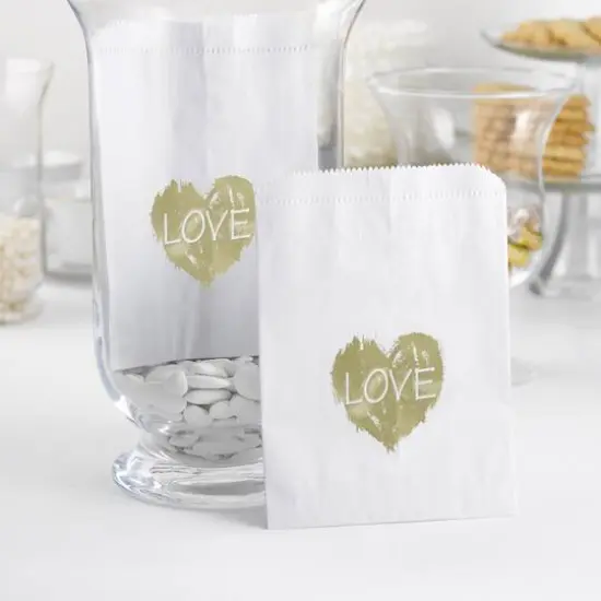 Hortense B. Hewitt Co. Brush of Love Treat Bags, White  {3}