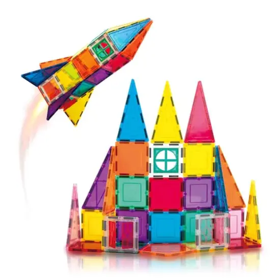 PicassoTiles&reg; 36 Piece Rocket Magnetic Tile Set {1}