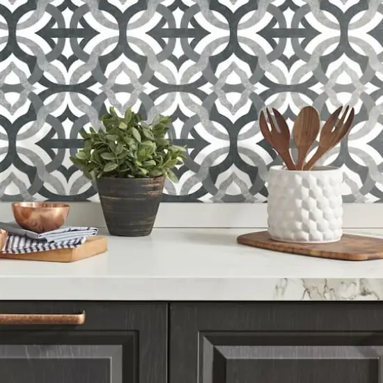 RoomMates Tipton Peel & Stick Wallpaper Gray and White {4}