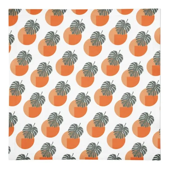 Sun and Palm Leafs 10" x 10" Cotton Twill Napkin {1}