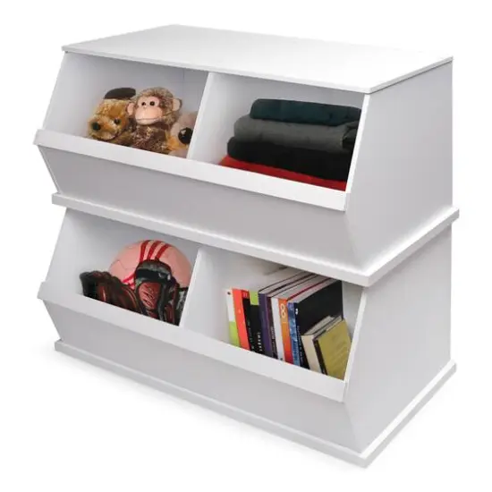 Badger Basket 2 Bin Stackable Storage Cubby White {7}