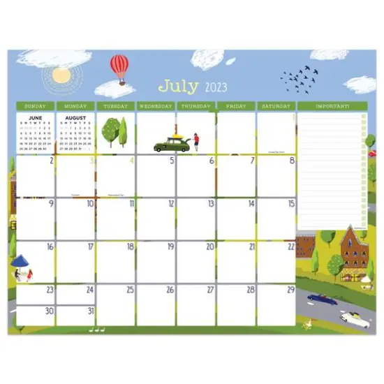 TF Publishing 2023 - 2024 Folk Love Large Desk Pad Monthly Blotter Calendar {1}